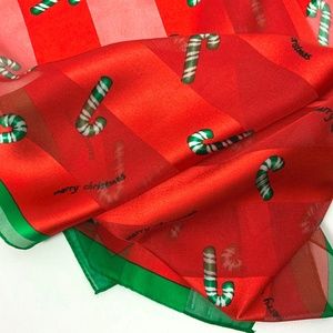 Elaine Gold Collection Small Red Christmas Scarf